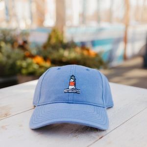 Nantucket Cisco brewery baseball needlepoint hat with lighthouse detail